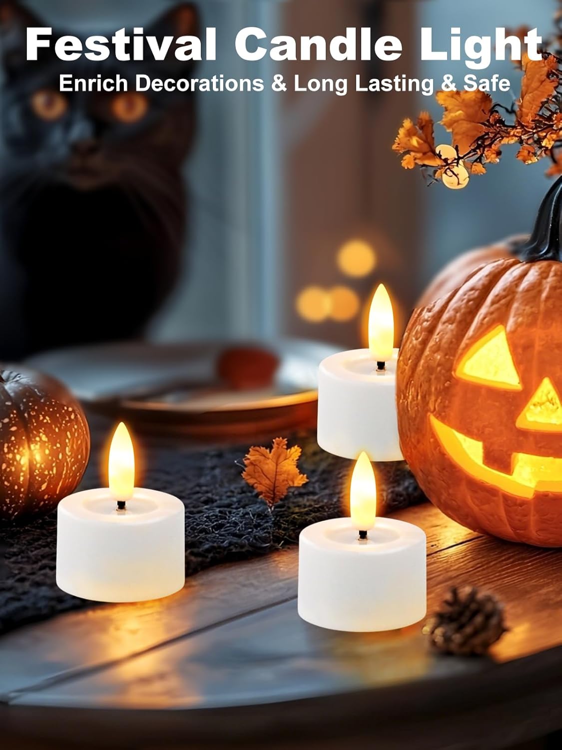 Rechargeable Flameless Tea Lights Candles with Charging Station,LED Tealight Candles Battery Operated, 3D Flameles Flickering Realistic for Halloween Christmas Wedding Decor,12 Pack,1.5"x 2"