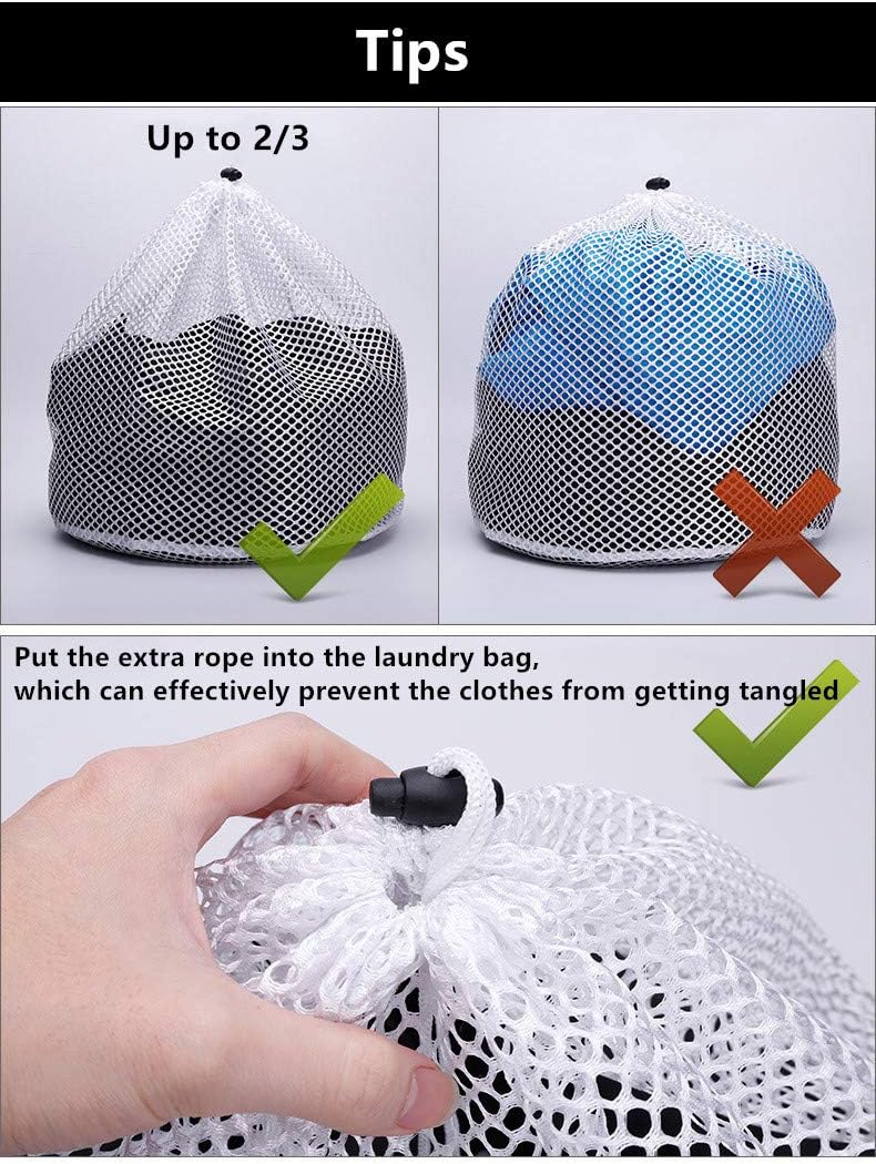 Mesh Laundry Bag - With Drawstring,19.6×27.5 inch Large Laundry Bra Underwear Products Laundry Bags Baskets Mesh Bag Household Cleaning Tools Accessories Laundry Wash Care (Coarse Mesh-2PCS)