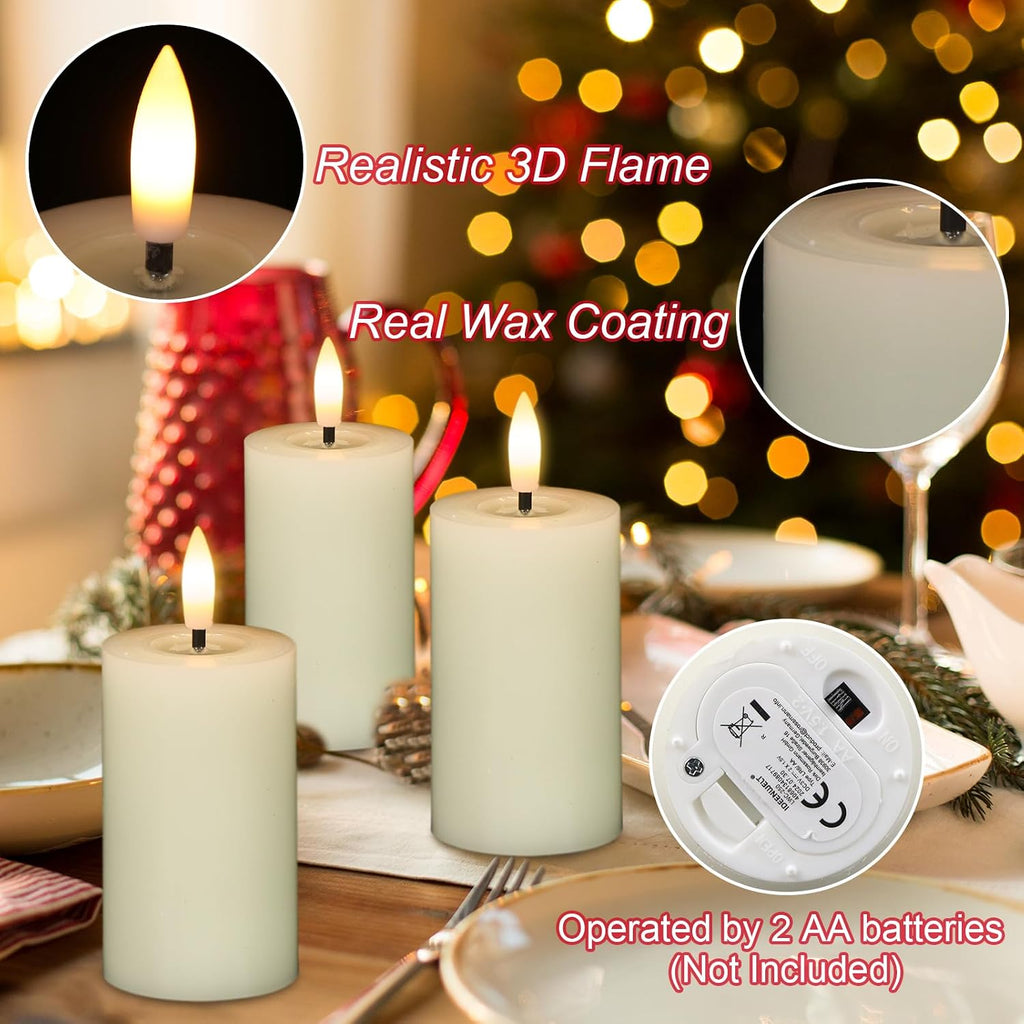 Votive Flameless LED Candles Battery Operated with Remote Timer, Ivory