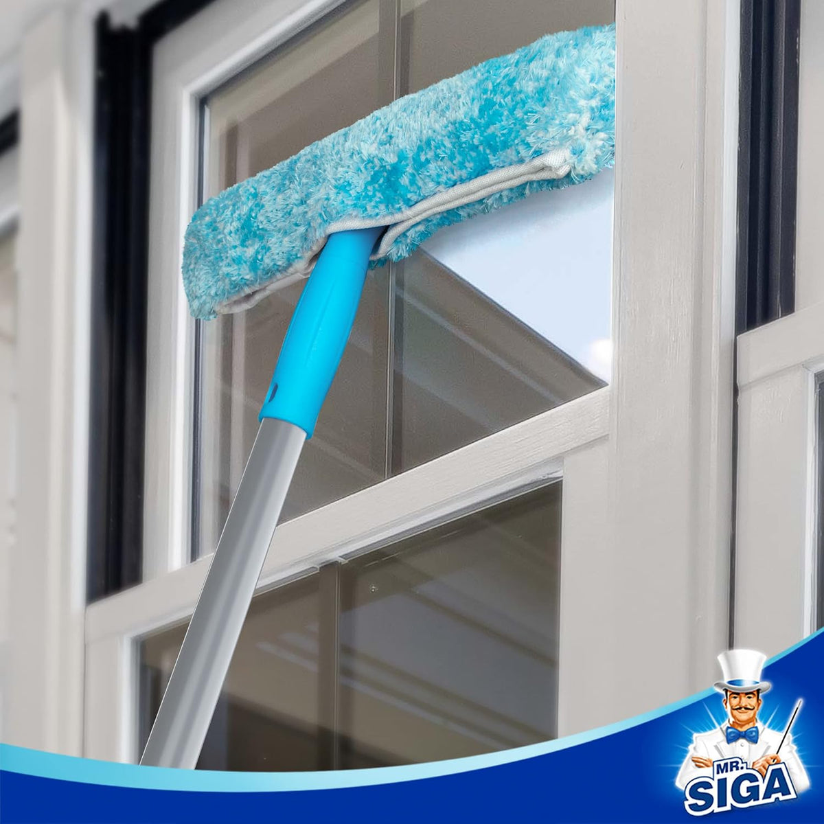 MR.SIGA Window Squeegee Extension Pole, 4 Pieces Aluminum Pole, 54.3 inch