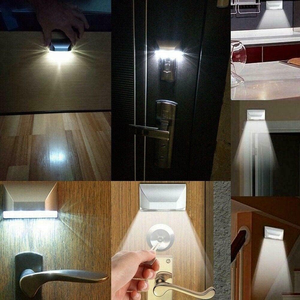 LENMO Keyhole Light Lamp Battery Operated PIR Infrared IR Wireless Auto Sensor Motion Detector Door Keyhole with 4 LED Bulbs Light Lamp Tap Lights LED Night Light for Key Hole/Door Lock
