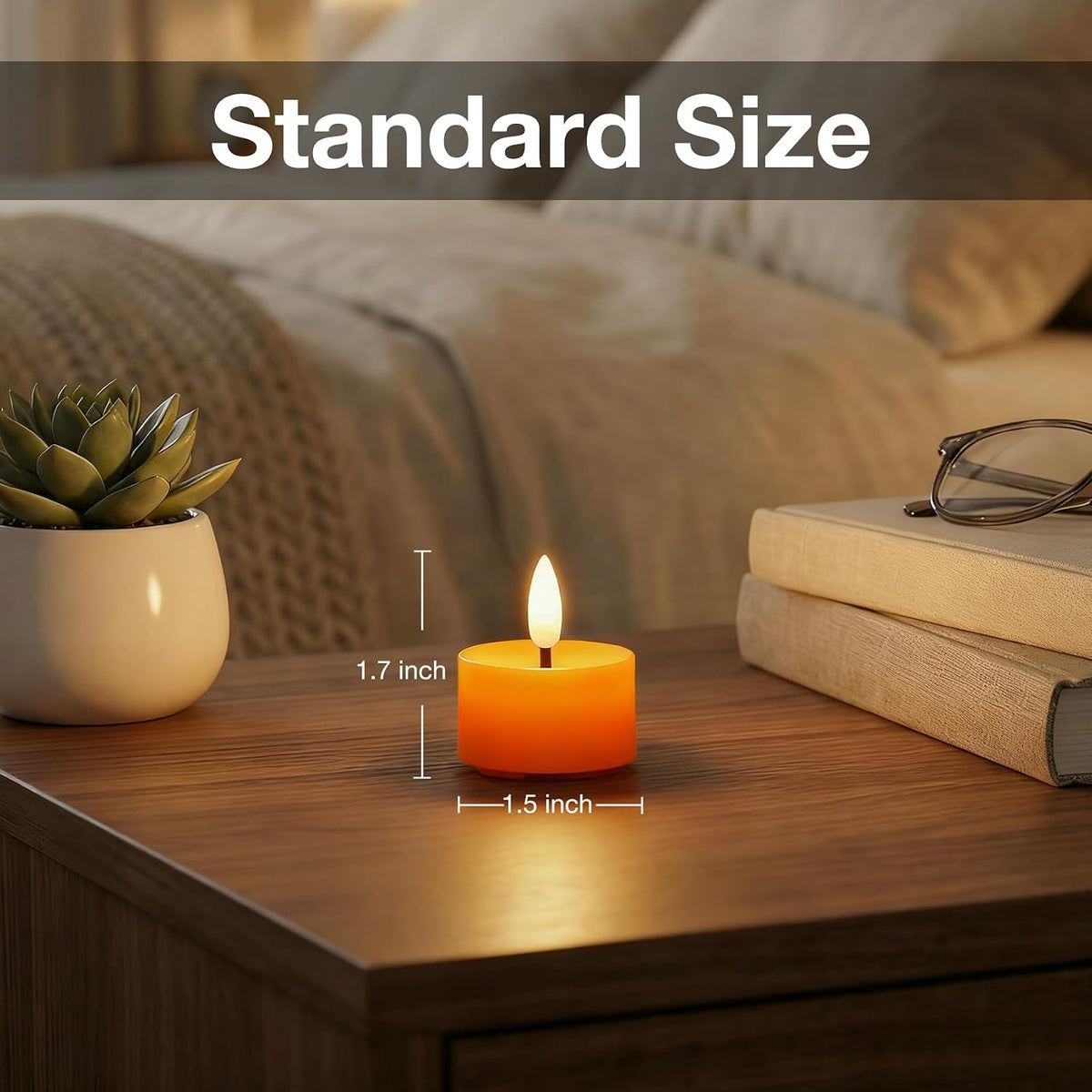 12 Pack Orange Flameless Tea Lights Candles Battery Operated LED Tealights