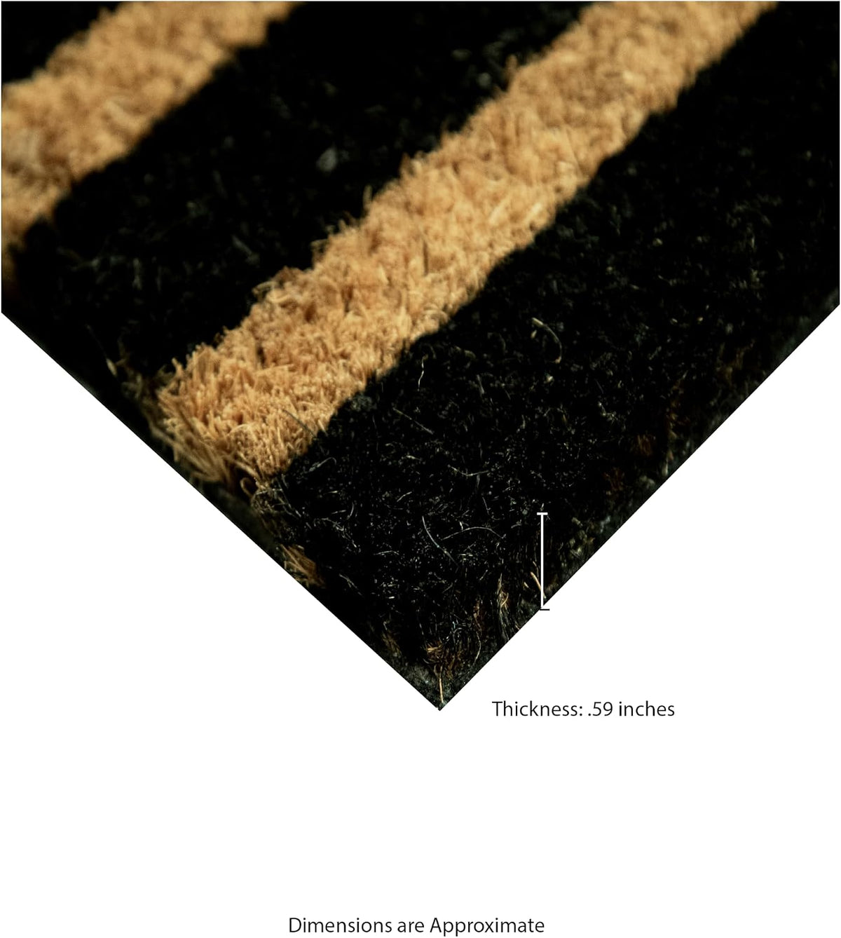 Ackland Coir Doormat | Clara Black Stripe Home | 18" x 30"
