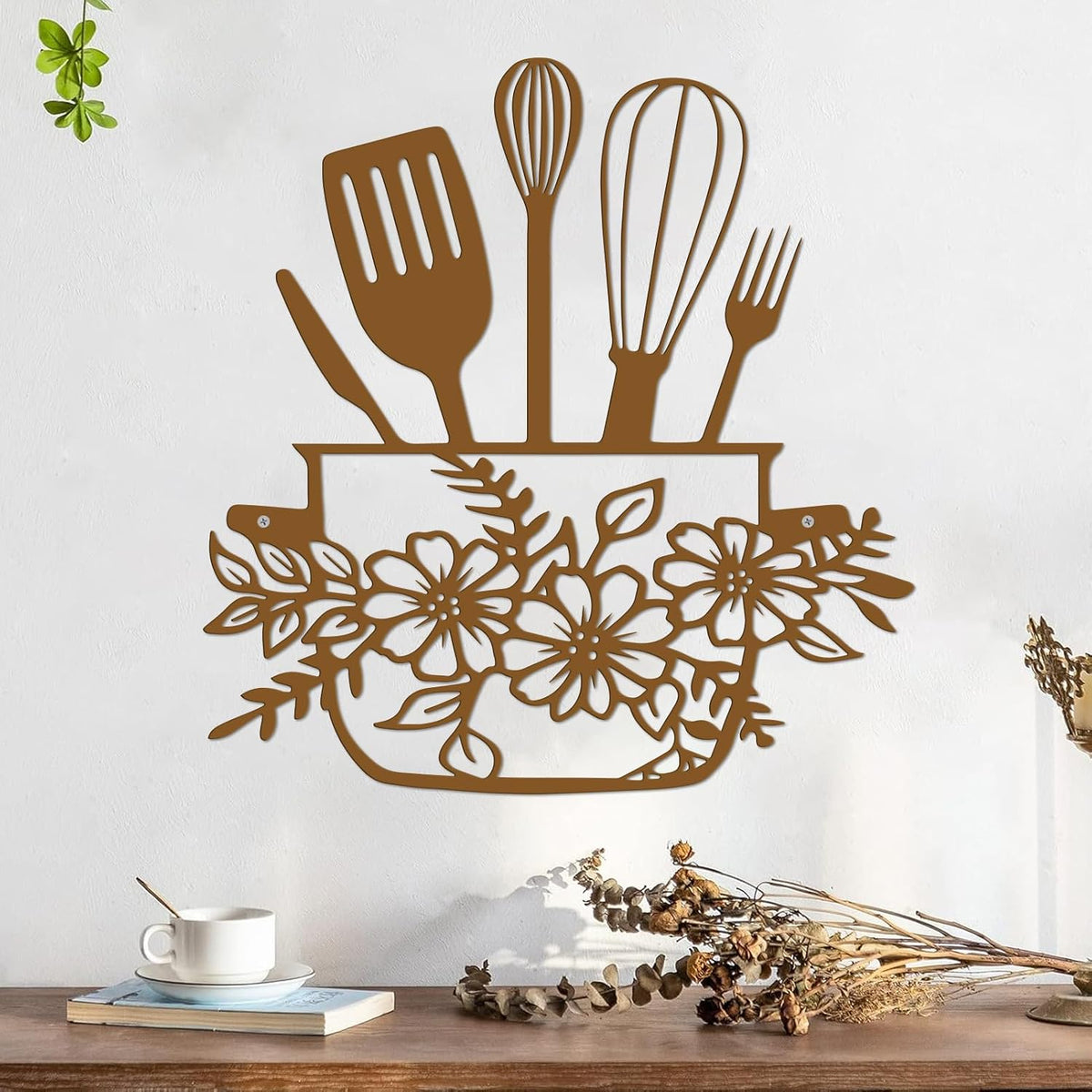 DUOOLN Metal Kitchen Sign Wall Decor Art, Dining Room Pictures,Vintage Rust