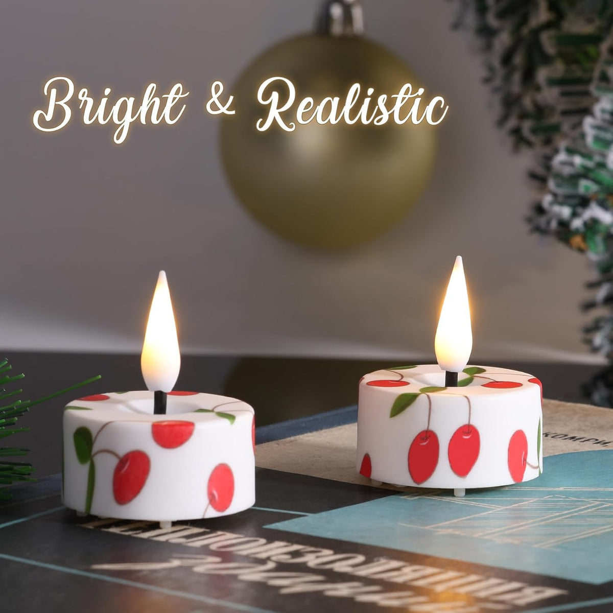 Eywamage Flameless Tealights with Remote Batteries, Flickering LED Tea Votive Candles Holiday Home Decor Set of 12