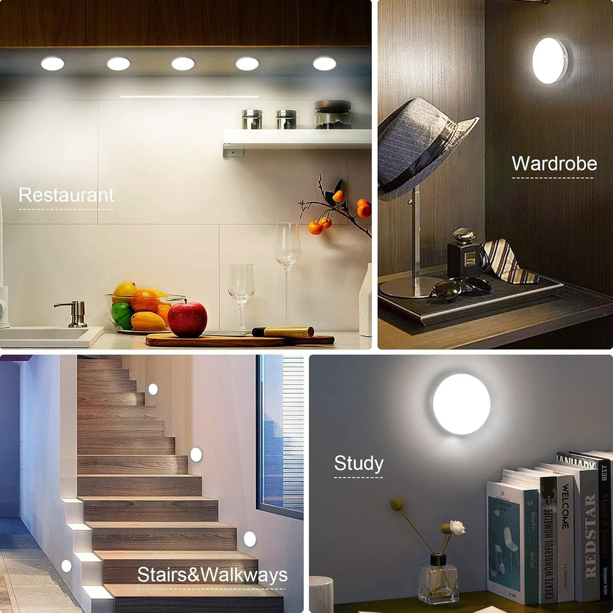 3 PCS Upgraded Motion Sensor Light, 8 LEDs, Hallway Light(6000K Cold White)