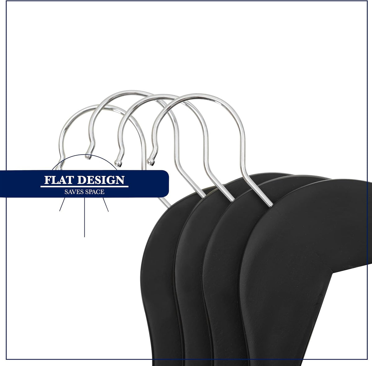 Wooden Hangers, 20 Pack, Non-Slip Velvet for Pants, Coats (Black)