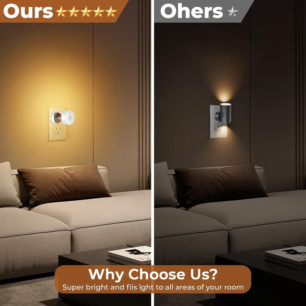 TSEXES Night Lights Plug into Wall,3000K/4000K/5000K Adjustable Color Temp