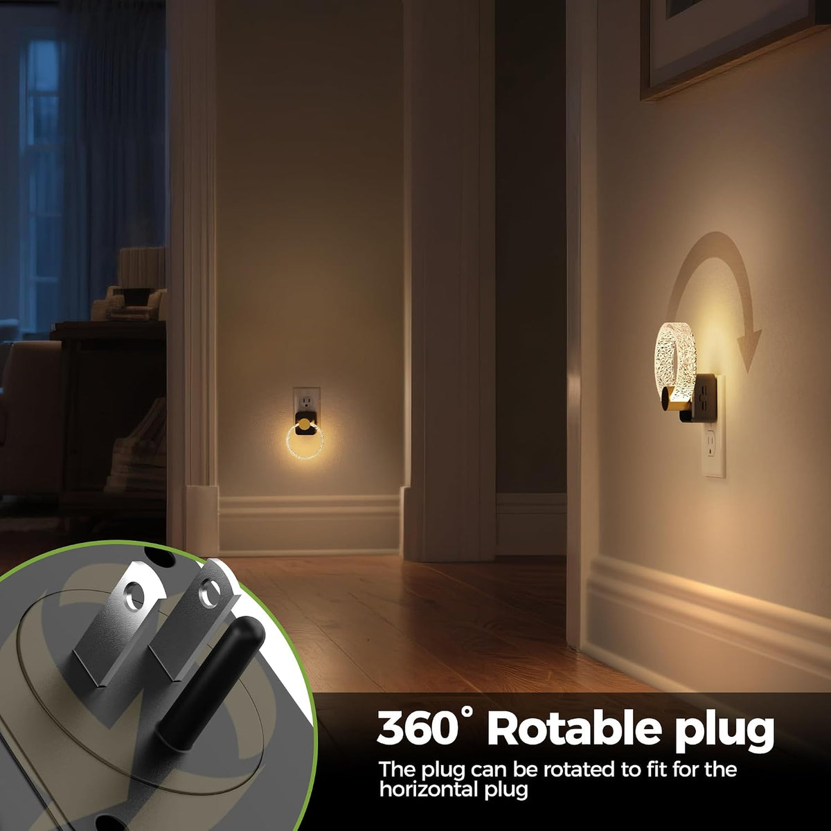 DORESshop LED Night Lights Plug Into Wall，Acrylic Decorative Night Light
