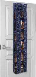 Lirex Over the Door Purse Organizer, Space-Saving Medium and Large Handbag Storage Organizer Clothing Closet Hanger, Blue White Floral