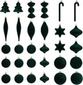 30PCS Green Velvet Christmas Ornaments Set,Flocked Ornaments Balls for Tree