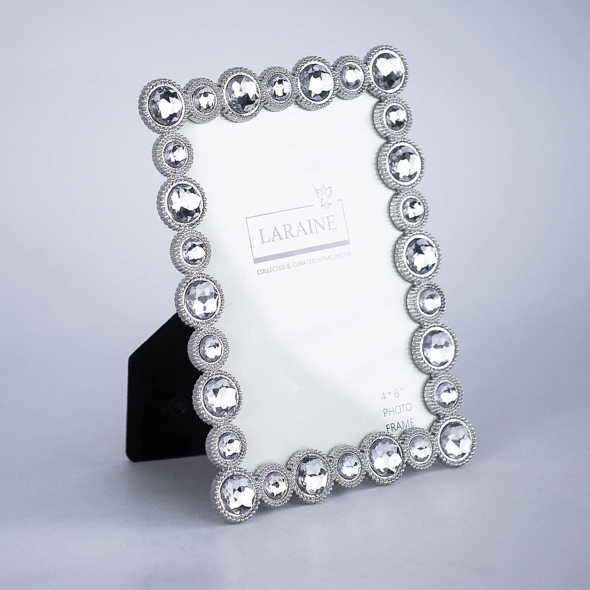 LARAINE Picture Photo Frame 4x6 Crystal Metal High Definition (Clear, 4x6)