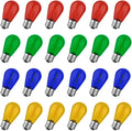 GvvooHome Colored Light Bulbs 24 Pack, S14 Bulbs for Outdoor String Lights