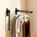 Wall Mounted Clothes Drying Rack, Laundry Clothes Hanger Rack Wall Mounted, Foldable Wall Clothes Rack for Laundry Room, Space Saving Closet Storage Organizer Clothes Hanger Indoor, 2pcs(Black)