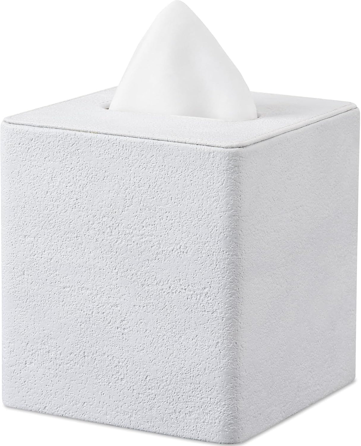 GORESE Travertine Look Square Tissue Box Cover,PU Leather Kleenexs Holder