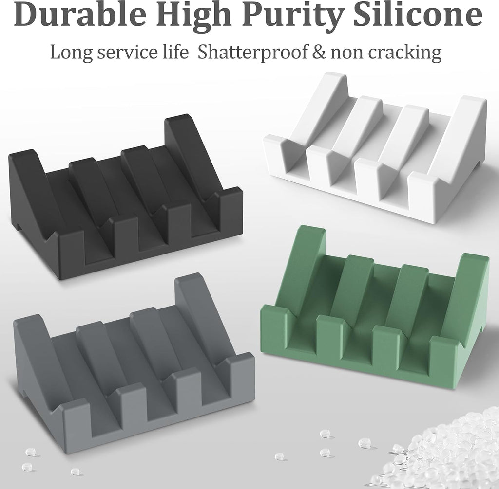 Silicone Soap Dish,1PCS Self Draining Bar Soap Holder for Shower,Green