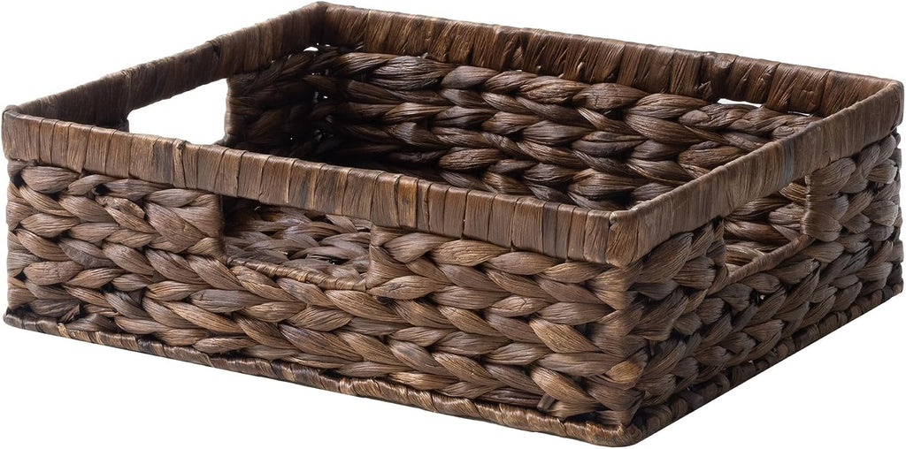 StorageWorks Large Wicker Storage Baskets for Shelves, Brown Baskets, 1Pack