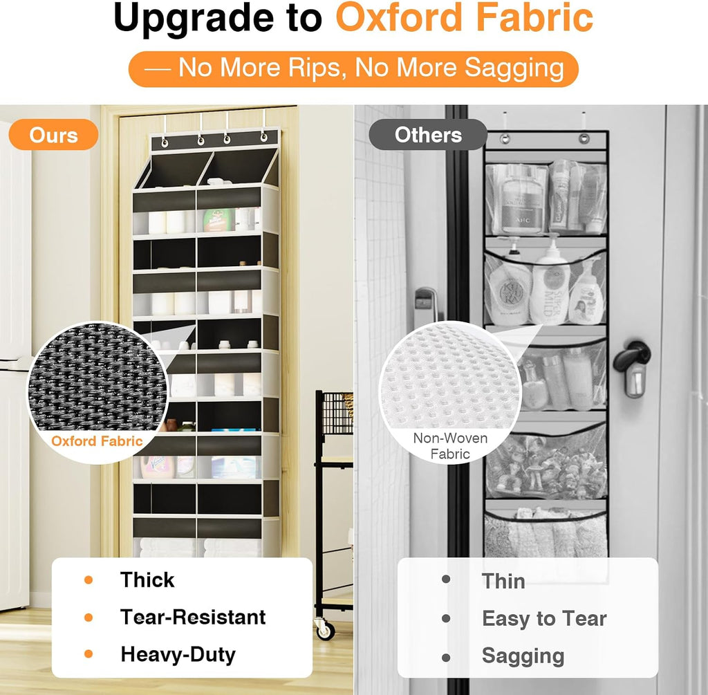 Over The Door Storage Organizer 5 Tiers Extra Large Heavy Duty Oxford Black