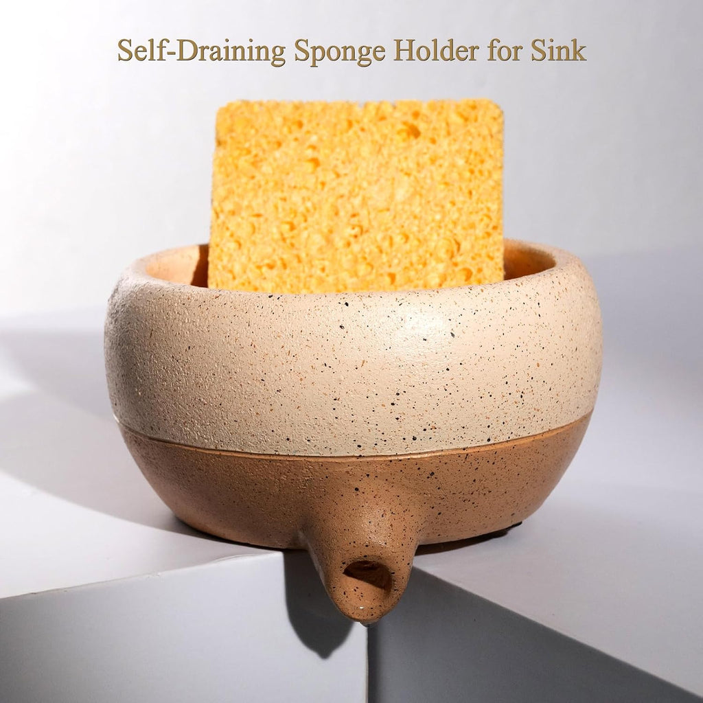 Soap Dish with Drain and Self-Draining Sponge Holder