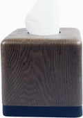 Hymmah Wooden Texture Square Tissue Box Cover Cube Tissue Holder Unique Design Klenex Box Dispenser for Bathroom Vanity Counter Tops Also Great for Bedrooms and Living Rooms