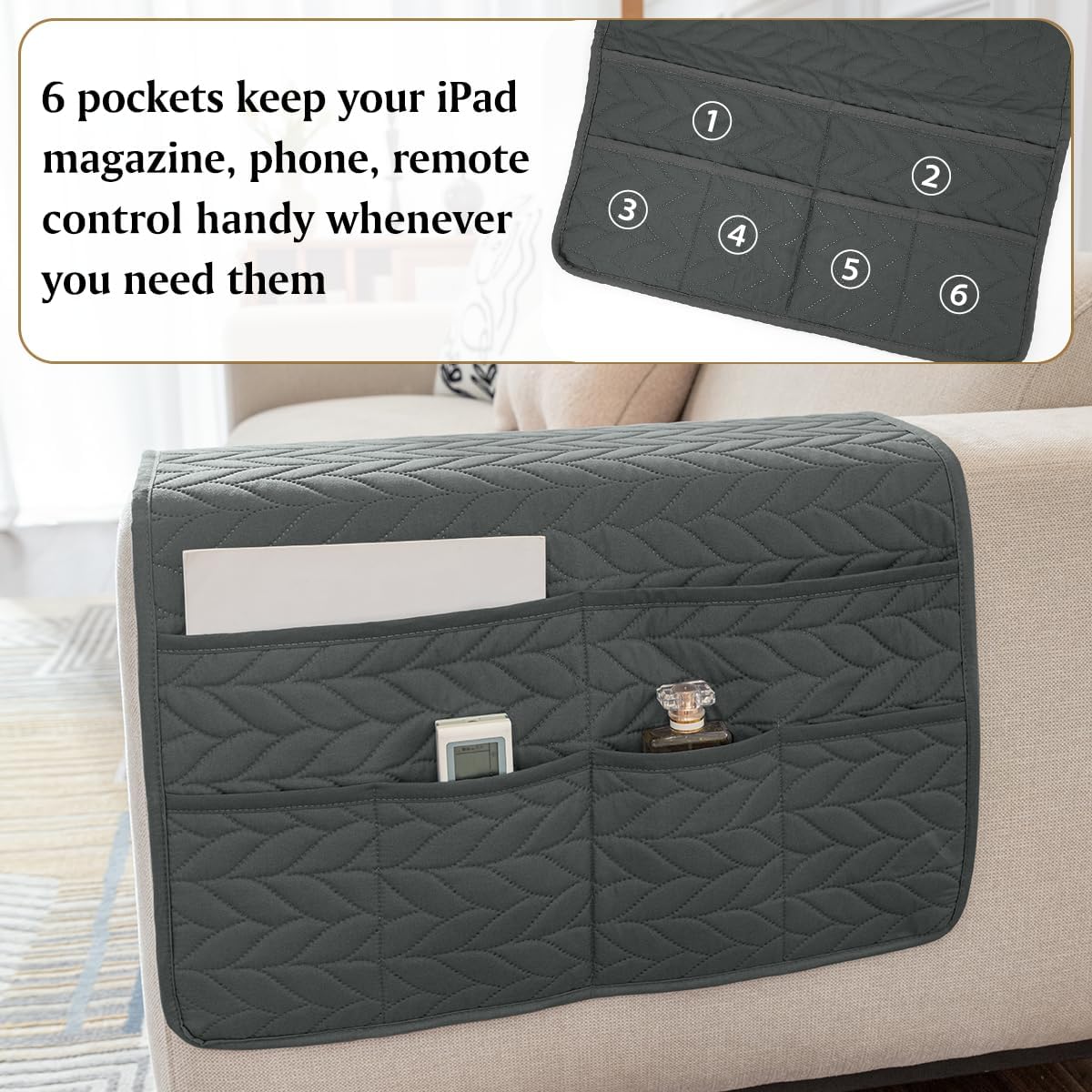 Sofa Armrest Organizer Armchair Caddy for Recliner