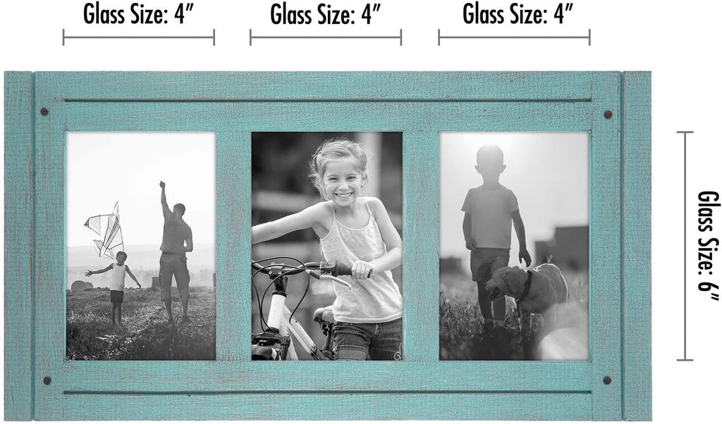 Americanflat 4x6 Collage Picture Frame - Rustic Turquoise Blue