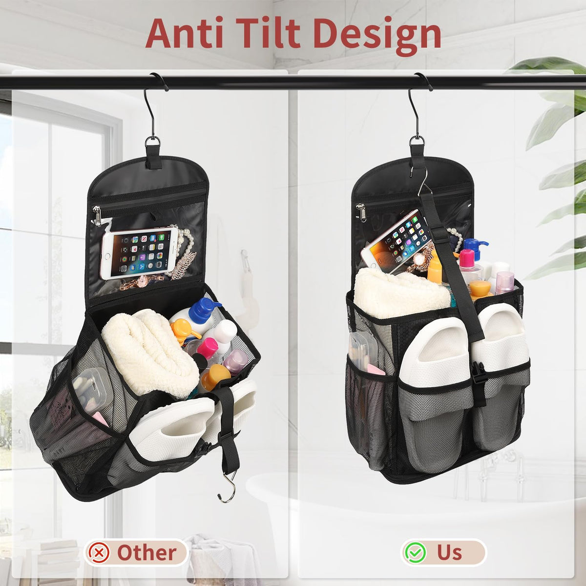 Mesh Shower Caddy Portable Shower Bag for College Dorm Room Essentials