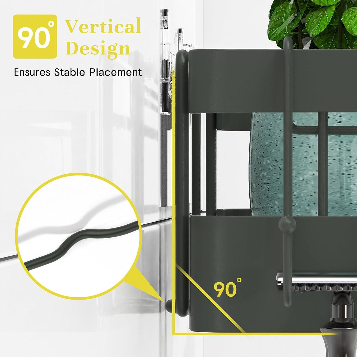 Heavy-Duty Shower Holder for Inside Shower, Light Gray