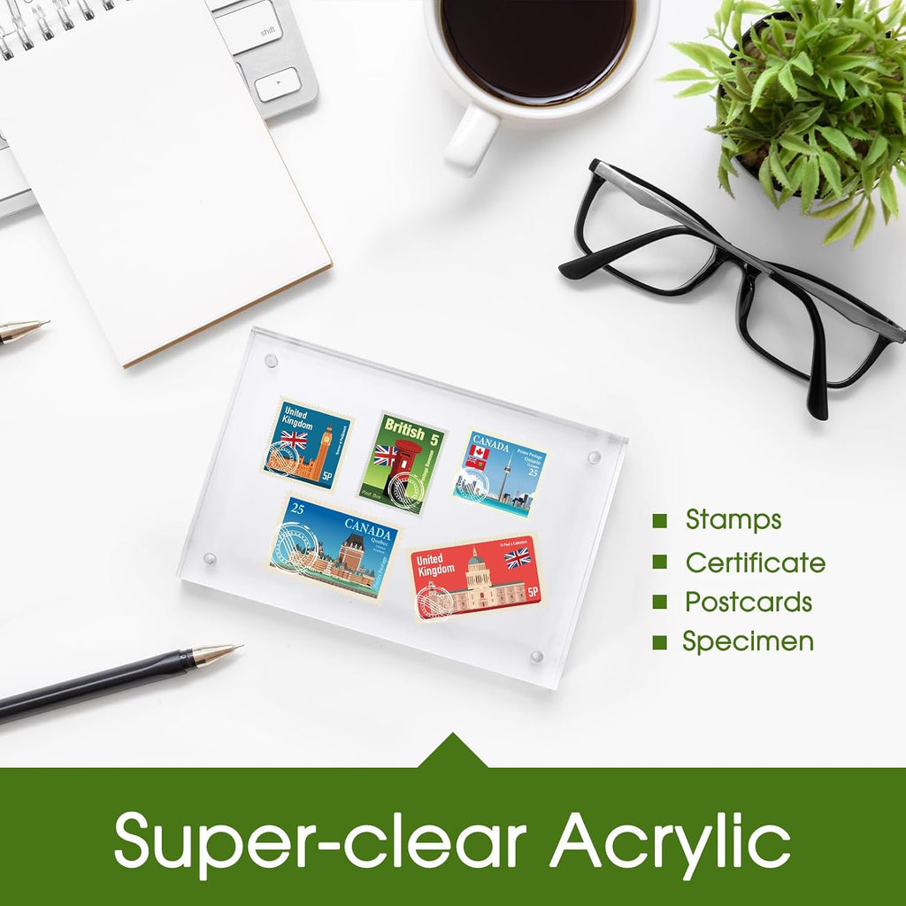 SYNTRIFIC Acrylic Frame 5x7, 5 x 7 Acrylic Picture Frame 6 PACK Clear Double Sided Magnetic Picture Frame, Free Standing Desktop Acrylic Photo Frame Display,Lucite Frame,10+10mm Thickness Magnetic