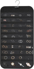 Hanging Jewelry Organizer, Black, 80 Pocket
