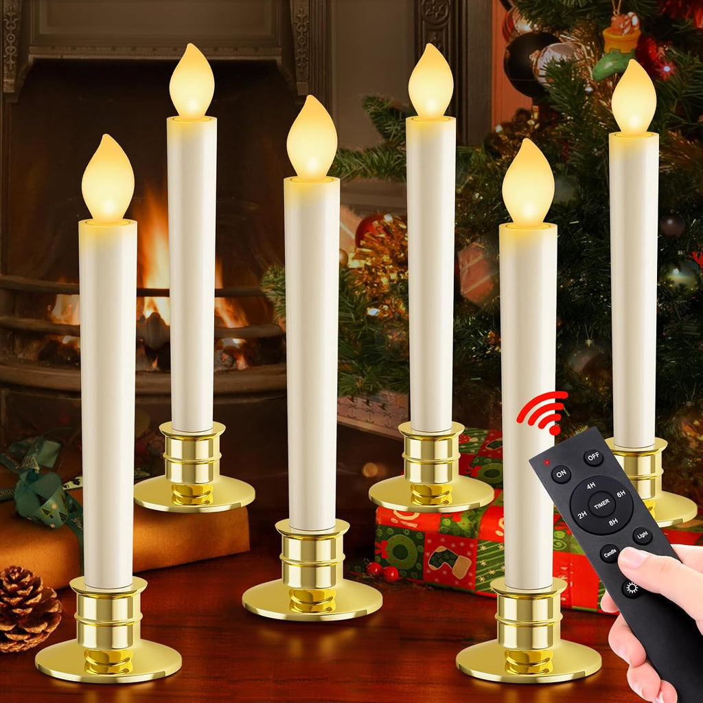 Christmas Window Candles Lights Battery Operated Candles 6 Pack Xmas Decor