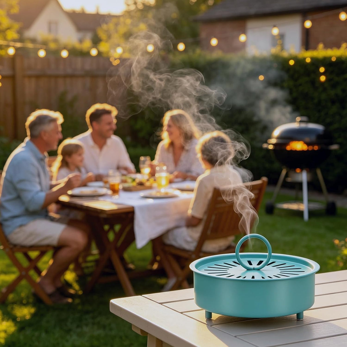 Mosquito Coil Holder Indoor Outdoor Incense Coil Holder Palo Santo Holder Burner Fire-Safety Citronella Incense Coil Holder for Home Patio Camping (Blue)