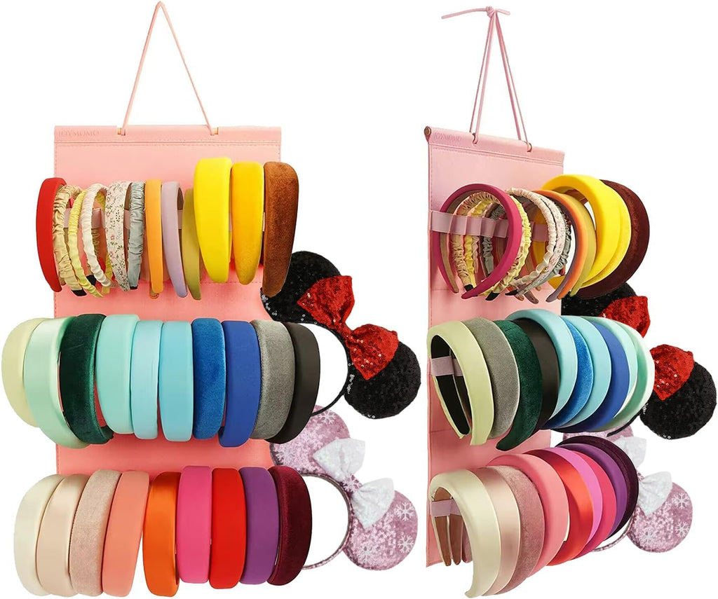 Headband Holder For Girls,Felt Headband Organizer Storage(Pink)
