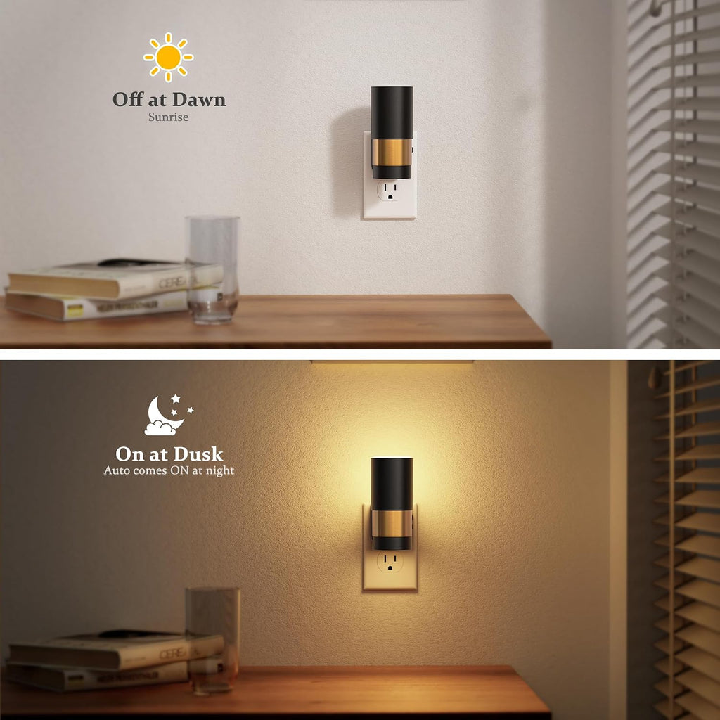 JandCase Plug in Night Light, Rotating Night Light with 3 Colors, Dimmable