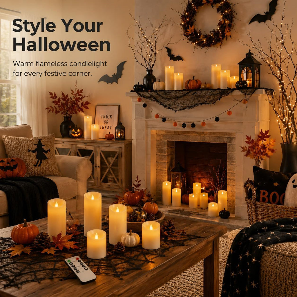 Enido Waterproof Flameless Candles, Set of 12 Battery Operated LED Candles