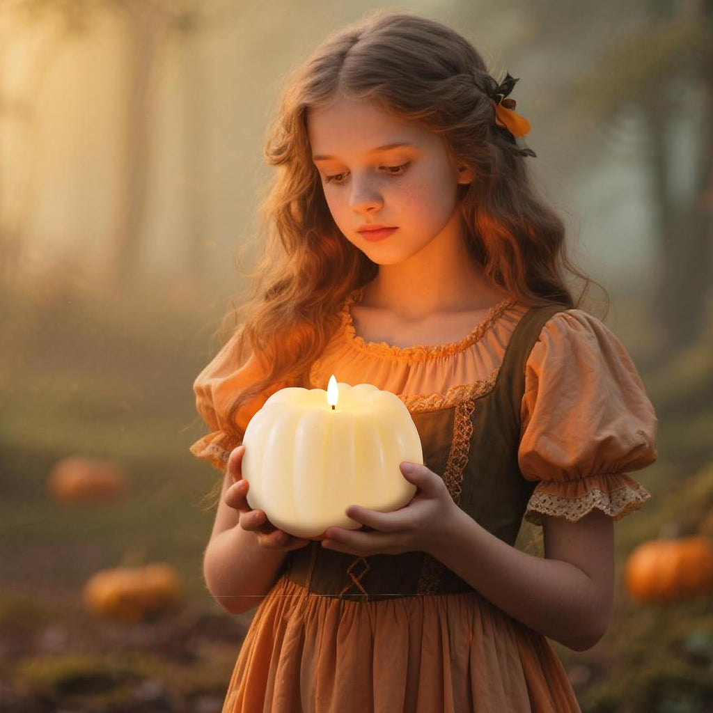 Fall Decor, Fall Decorations for Home, Flameless Pumpkin Candle with Remote