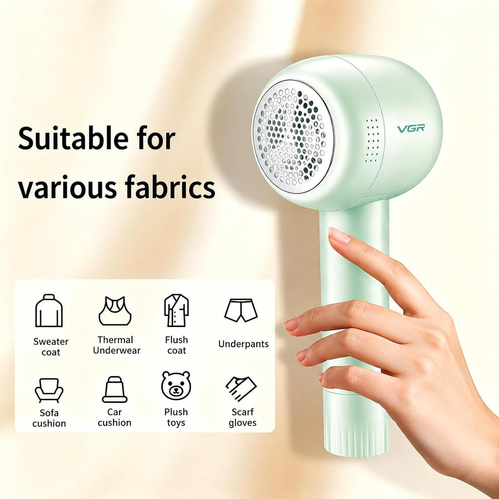 VGR 813 Rechargeable Fabric Shaver,6-Blade Lint Remover,Green