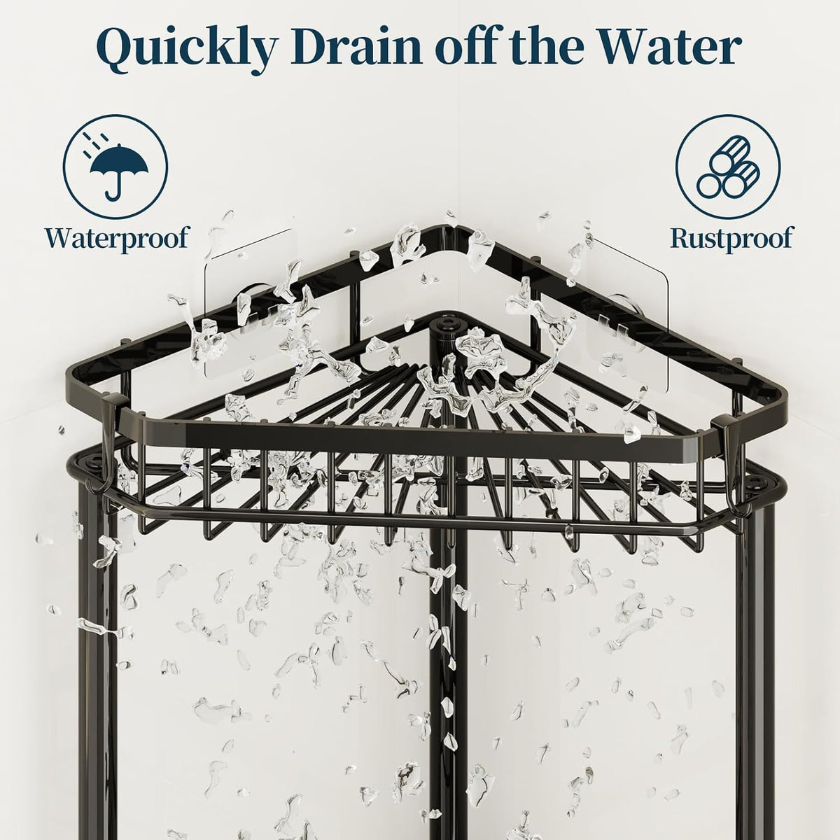 Consumest Corner Shower Caddy Stand - Rustproof Bathroom Organizer&Storage