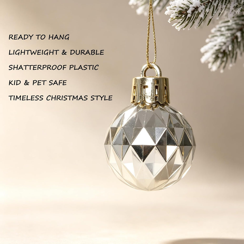 HipTree 30ct 1.18" Champagne Gold Mini Baubles Xmas Halloween Tree Decor