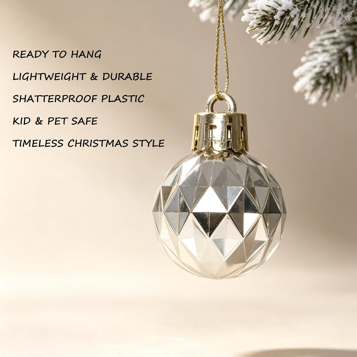 HipTree 30ct 1.18" Champagne Gold Mini Baubles Xmas Halloween Tree Decor