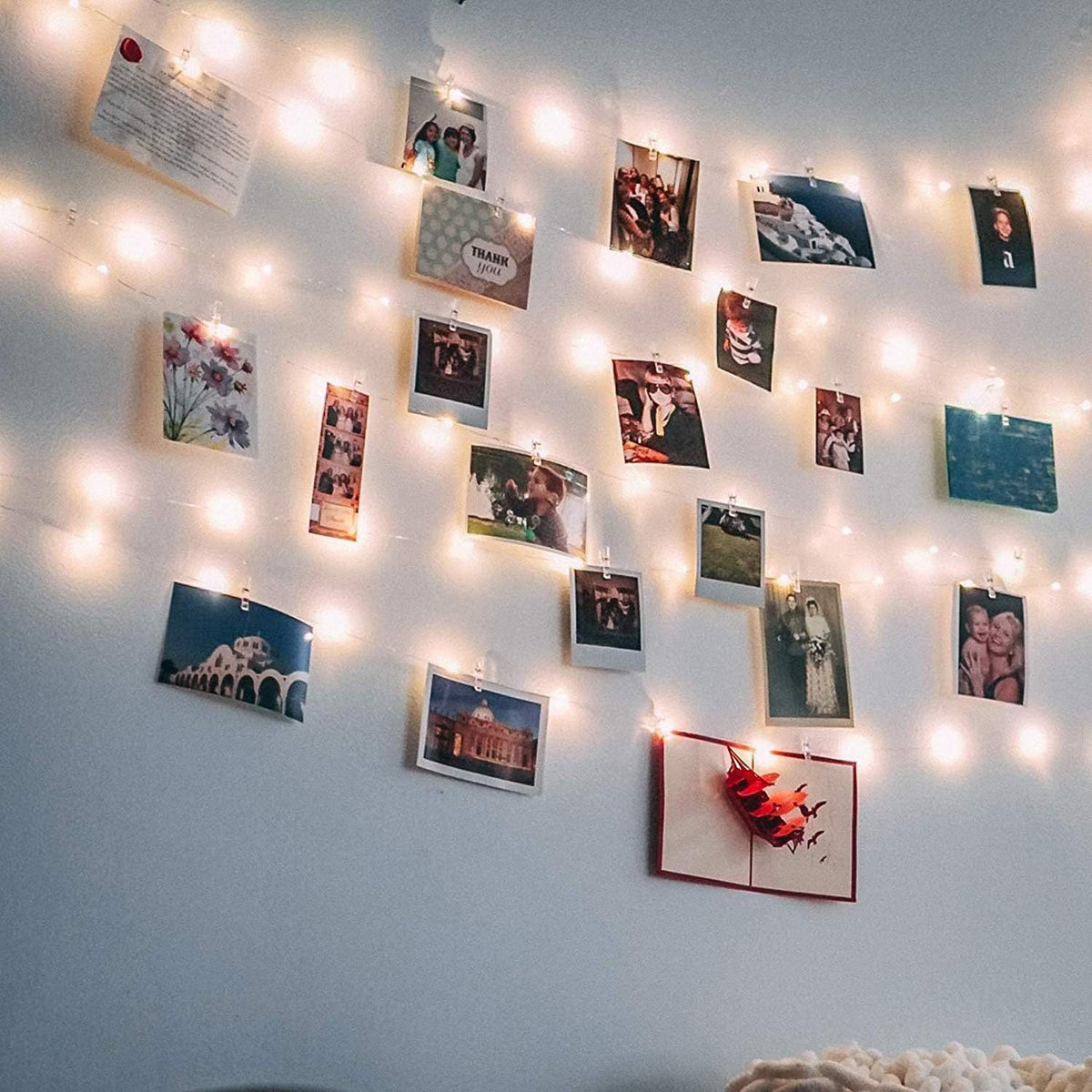 33Ft Photo Clip Fairy Lights with 50 Clips - LECLSTAR 100 LED String Lights for Hanging Pictures, USB Powered - Perfect Bedroom and Wedding Decor