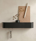 Kazai. Key Holder for Wall 'Tone' | Minimalist Key Hooks Design from Berlin | Modern Key Hanger with Metal Shelf | Key Hook Wall Mounted as Hallway Furniture | Black