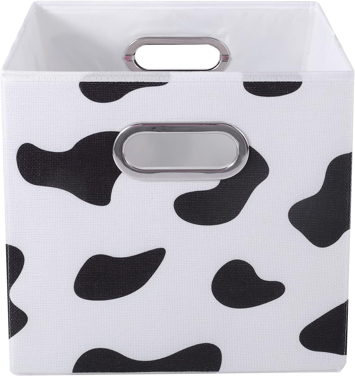ANMINY Cow Print Cubes Fabric Storage Bins with Handles, 4 Pack 11"x11"x11"