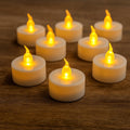 12 PCS Warm White Flickering Tea Light Candles with Timer