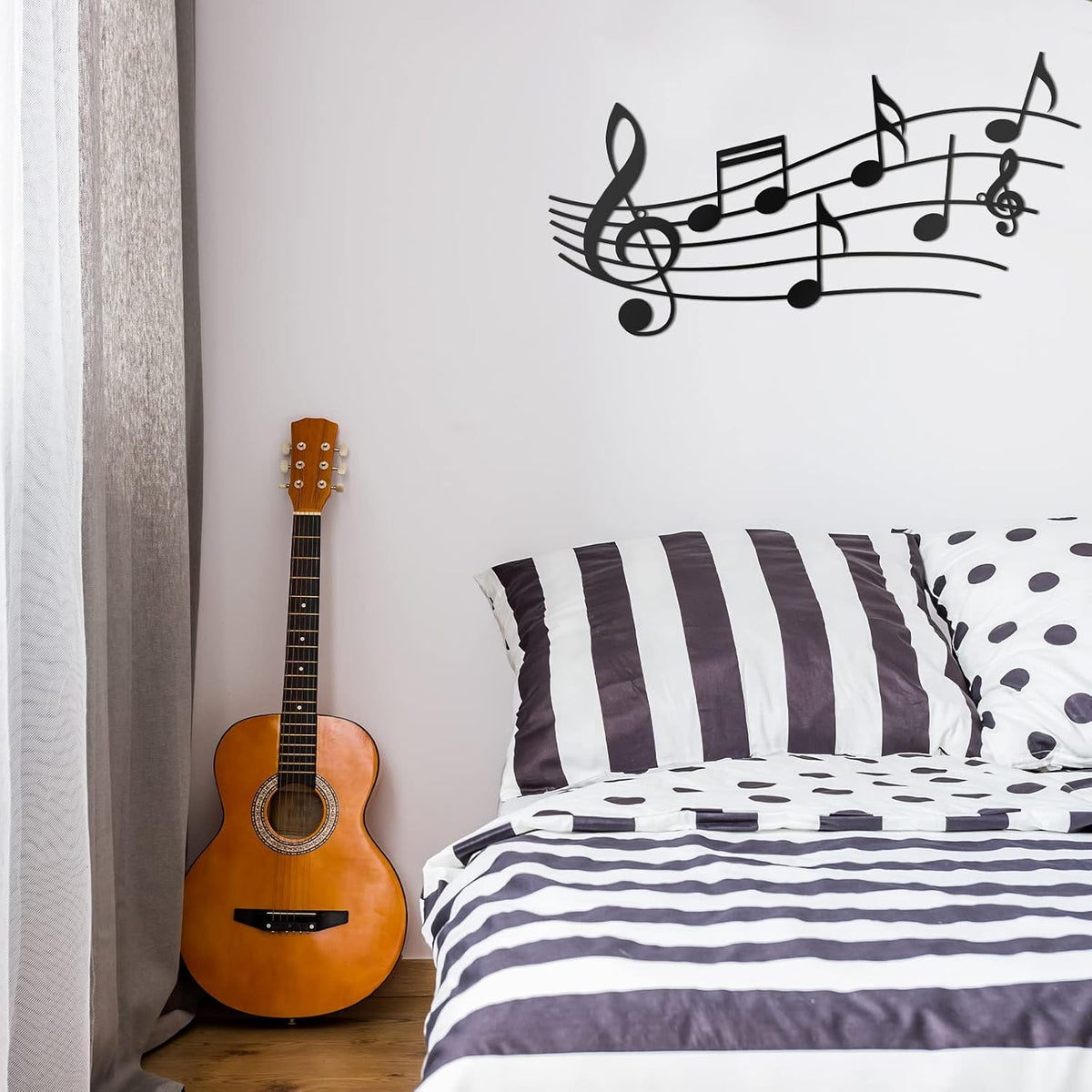 Zhengmy Metal Music Note Wall Art Decor Black Musical Note Wall Art Sign