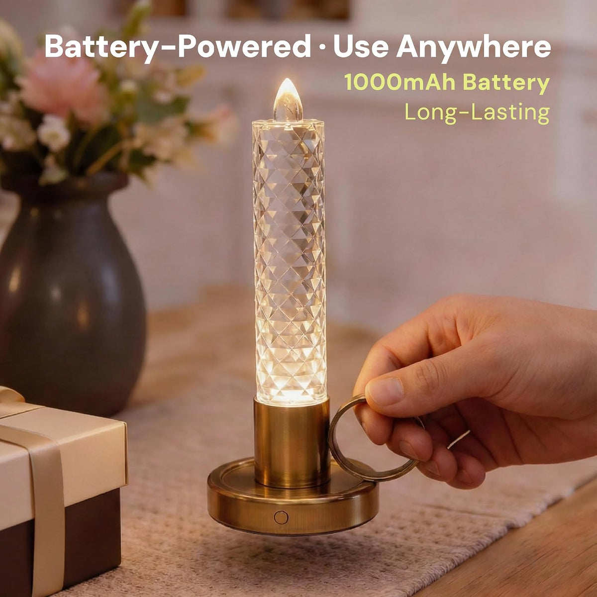 L LOHAS LED Flameless Candles, 3 Level Brightness Adjustable, Rechargeable