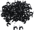 Antrader 100Pcs 12mm Cable Clips with Steel Nails for Cable Wire Management