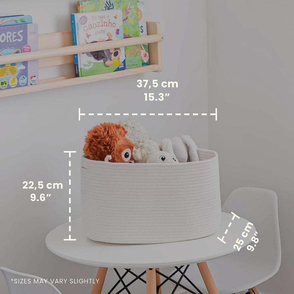 OrganiHaus Cotton Rope Baskets for Shelves, Set of 3, 15x9x10