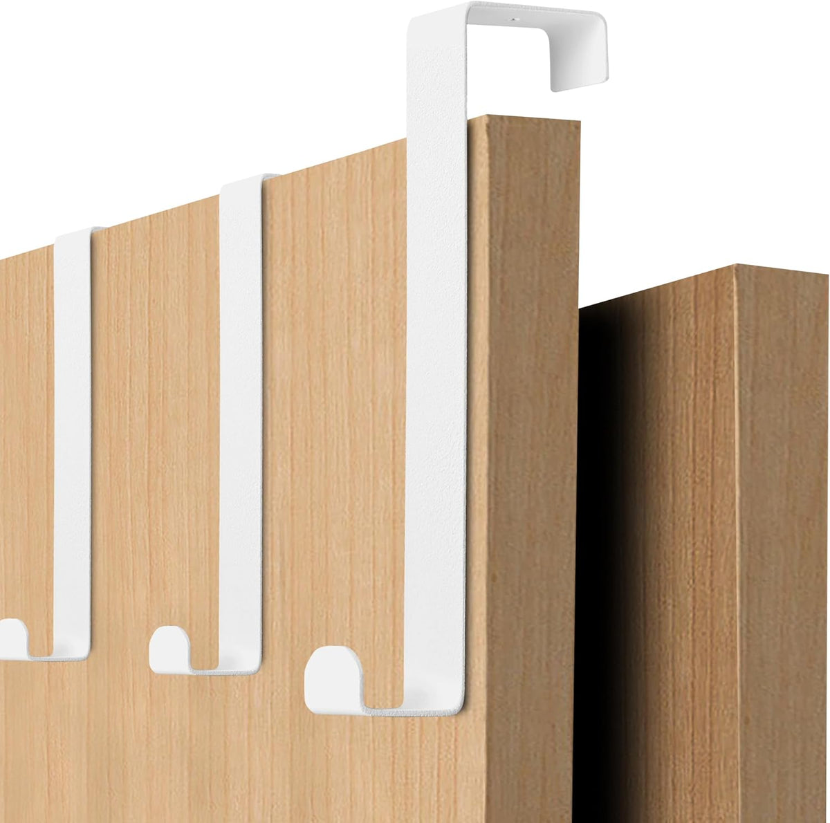 Over The Door Hooks 2 Pack, Only Fit Doors & Cabinets Within 1.7" Thick, 12 lb Capacity, No Drill Hanger Organizer for Coat, Towel, Robe, Bag