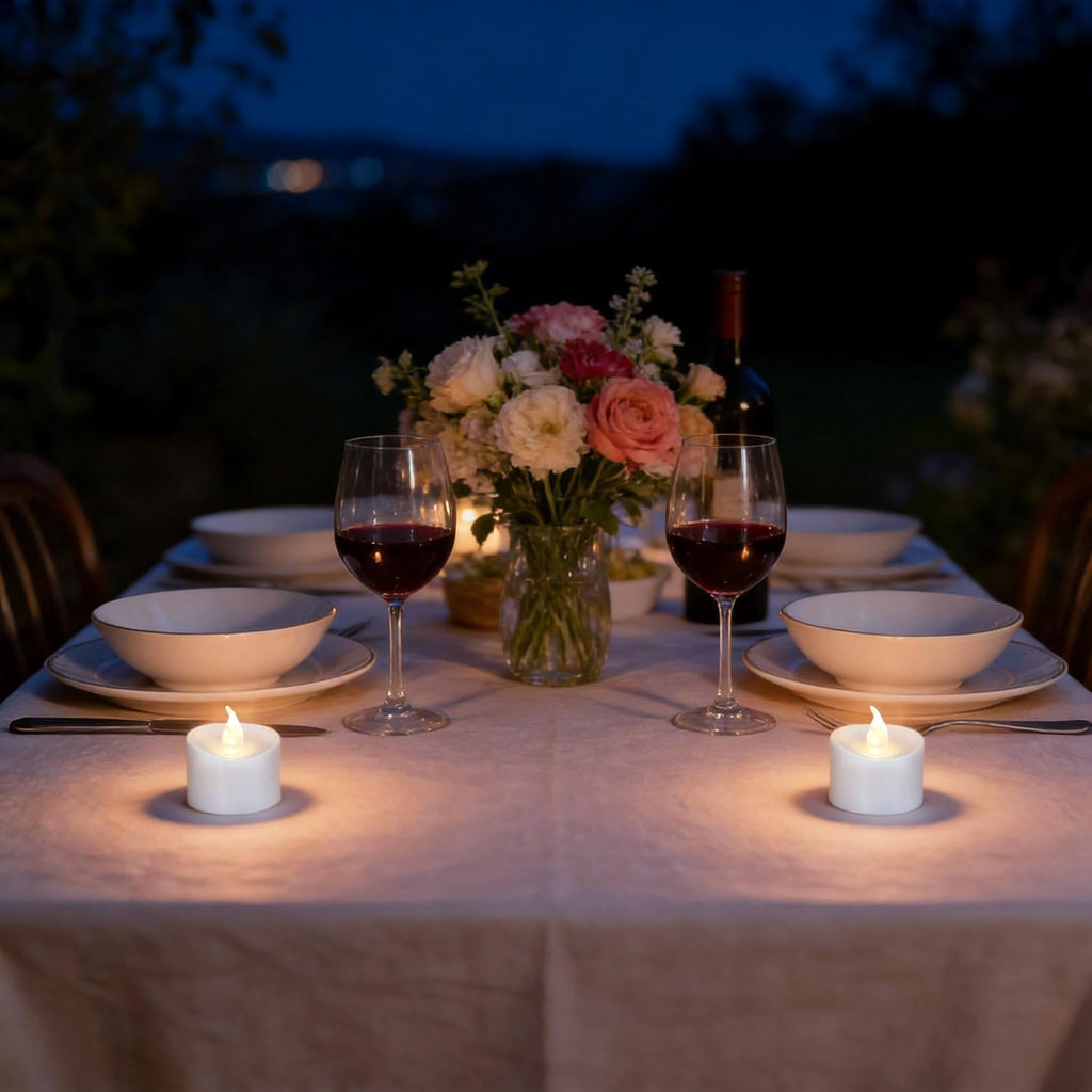12/24/50/100/200 Pack Flickering LED Tea Lights, Last 100H+, Warm White